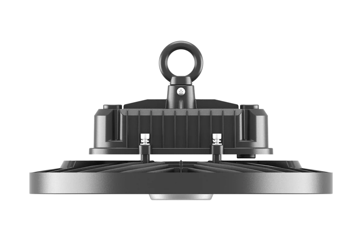 Icarus LED round high bay with the ring mount, side view