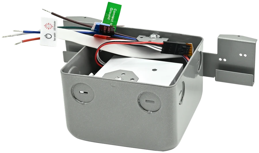 CRCU-EM24/JBM · 24W constⒶNT emergency battery J-Box mount canister with internal wiring · canonical product photo (shared from Solstice asset library)