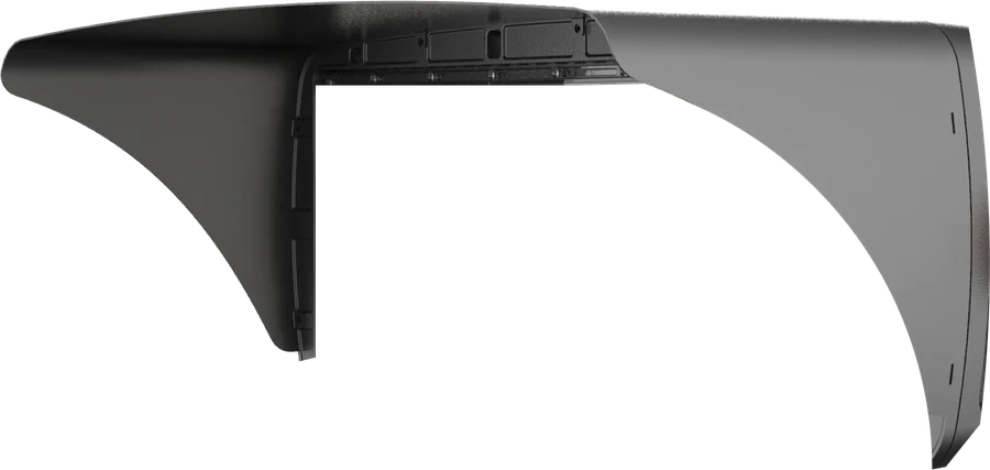 OmniMax glare visor — bolt-on hood that reduces unwanted spillage for residential-edge and dark-sky-compliant installs