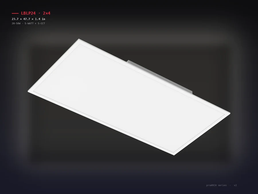 planoⒶRCH proⒶRCH-III — 2x4 back-lit LED panel, isometric view