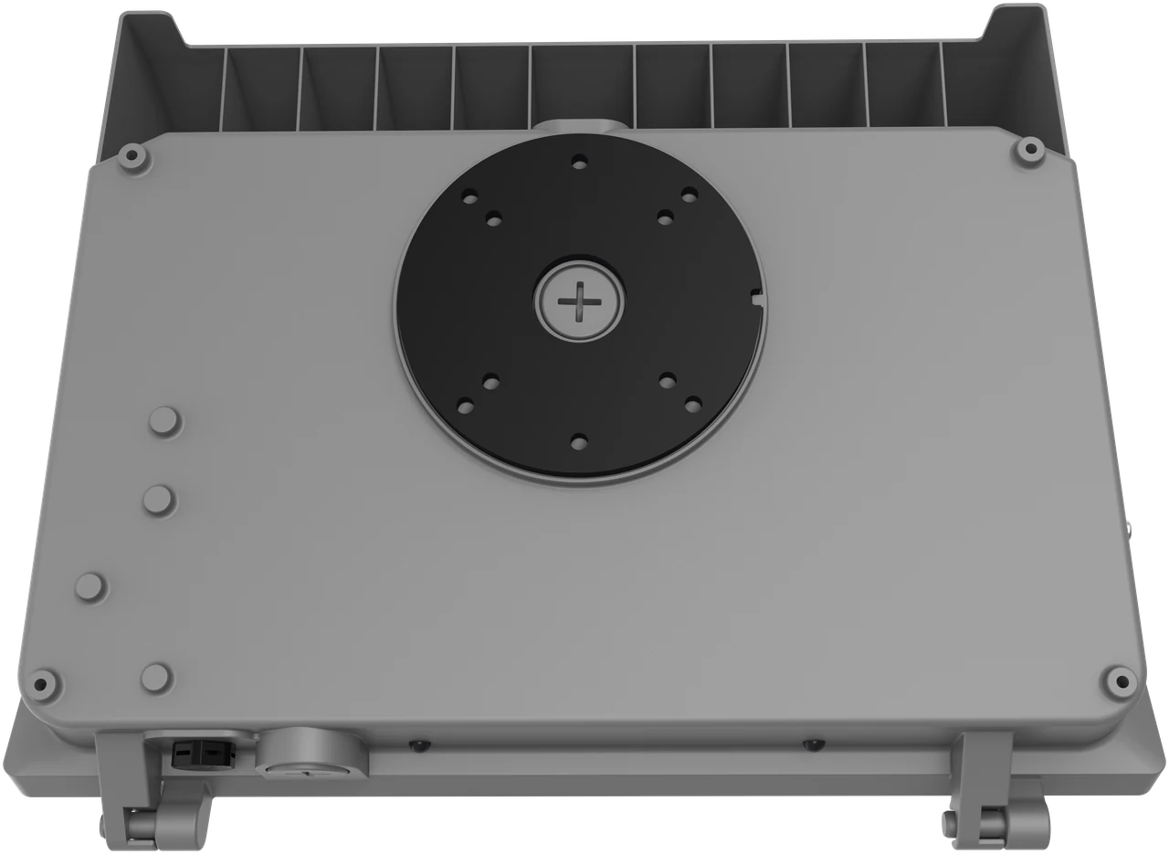 Detail shot of dielectric grease applied to the LPAR E26 medium screw base · gloved hand mid-installation showing the protective gel coating the contact threads
