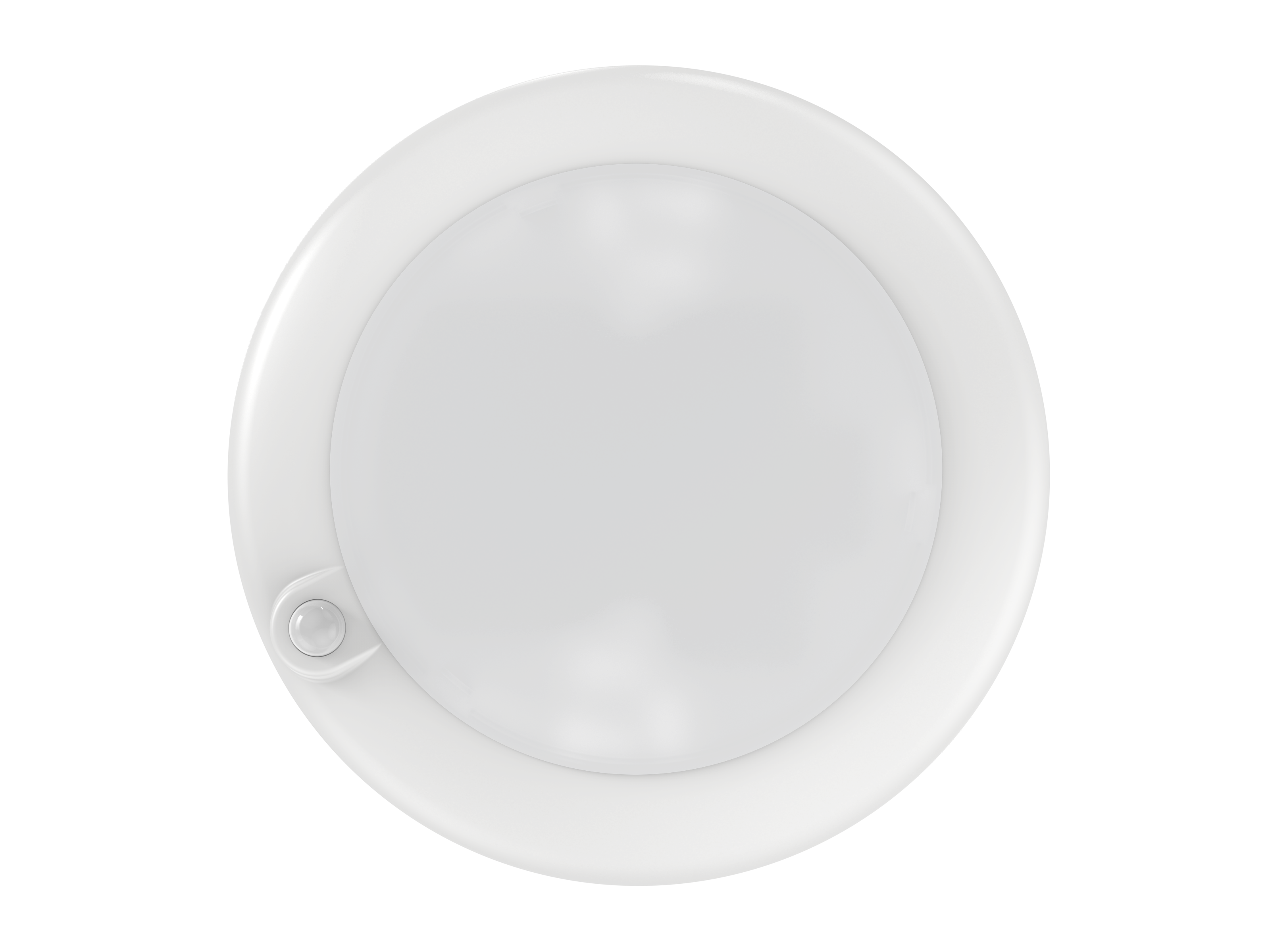 Field-installable PIR motion sensor — bi-level dim with adjustable cut-off and hold time, mounts to housing underside