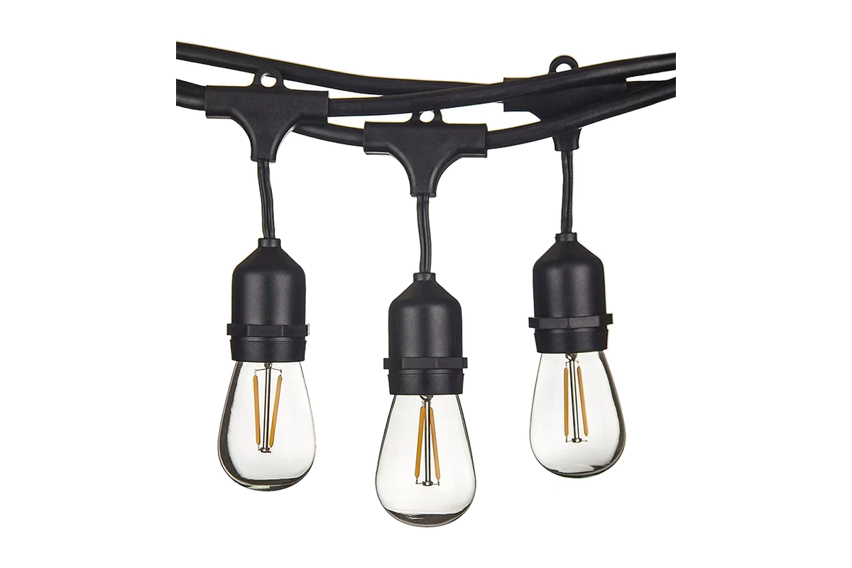 LSL LED string light: three E26 drop sockets with clear S14 LED lamps