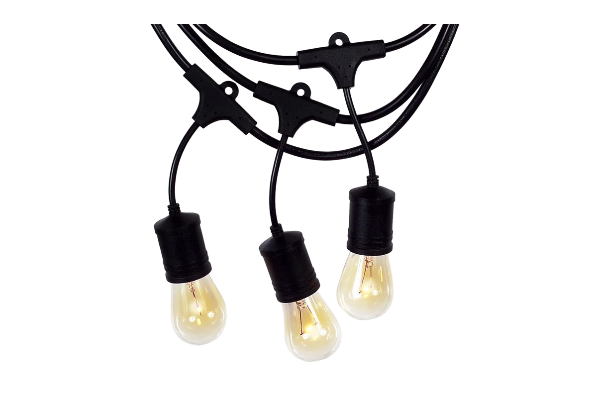 LSL string light lit, warm S14 LED lamps