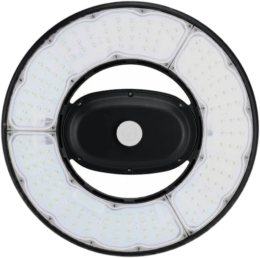 Millennium LED round high bay, lens face with the sensor receptacle