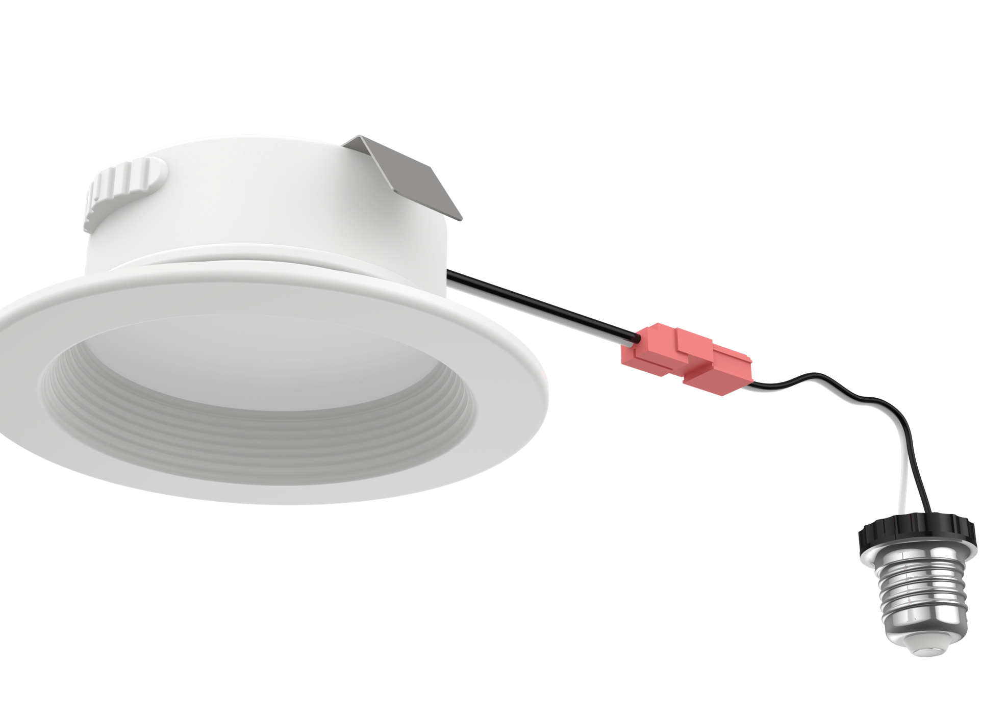 Nebula-II preview — 4″ white finish, baffled trim, with E26 retrofit cord