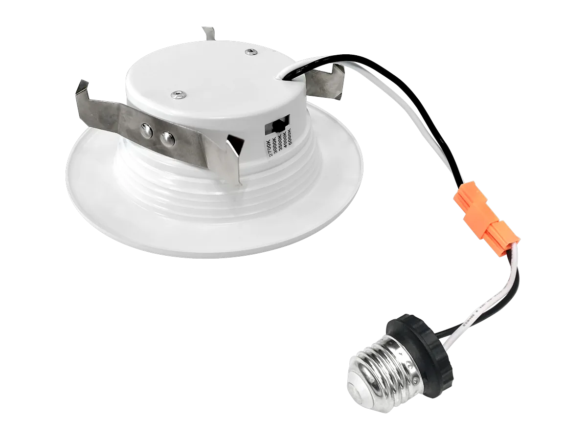 Nebula 4 in with its spring clips and E26 adapter