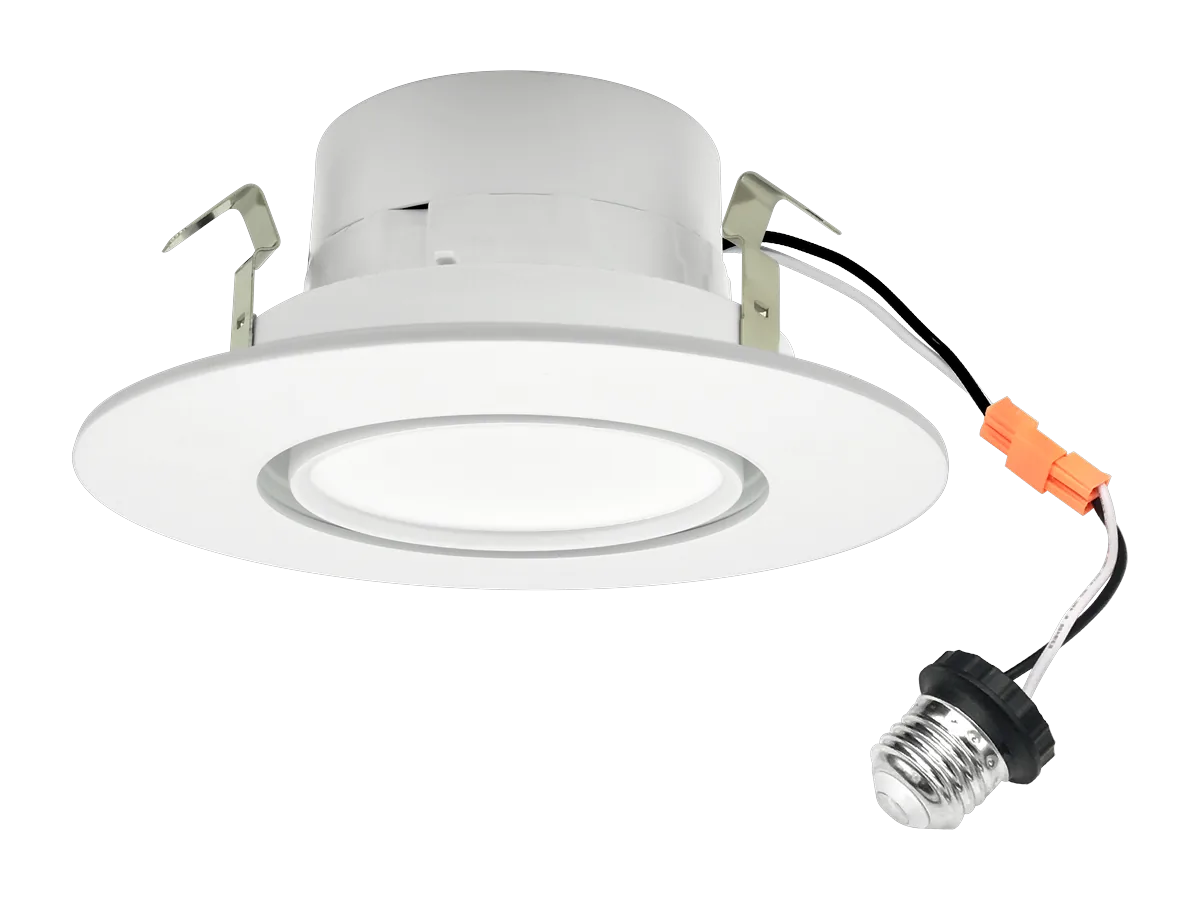 Orbit 4 in in white with its E26 adapter