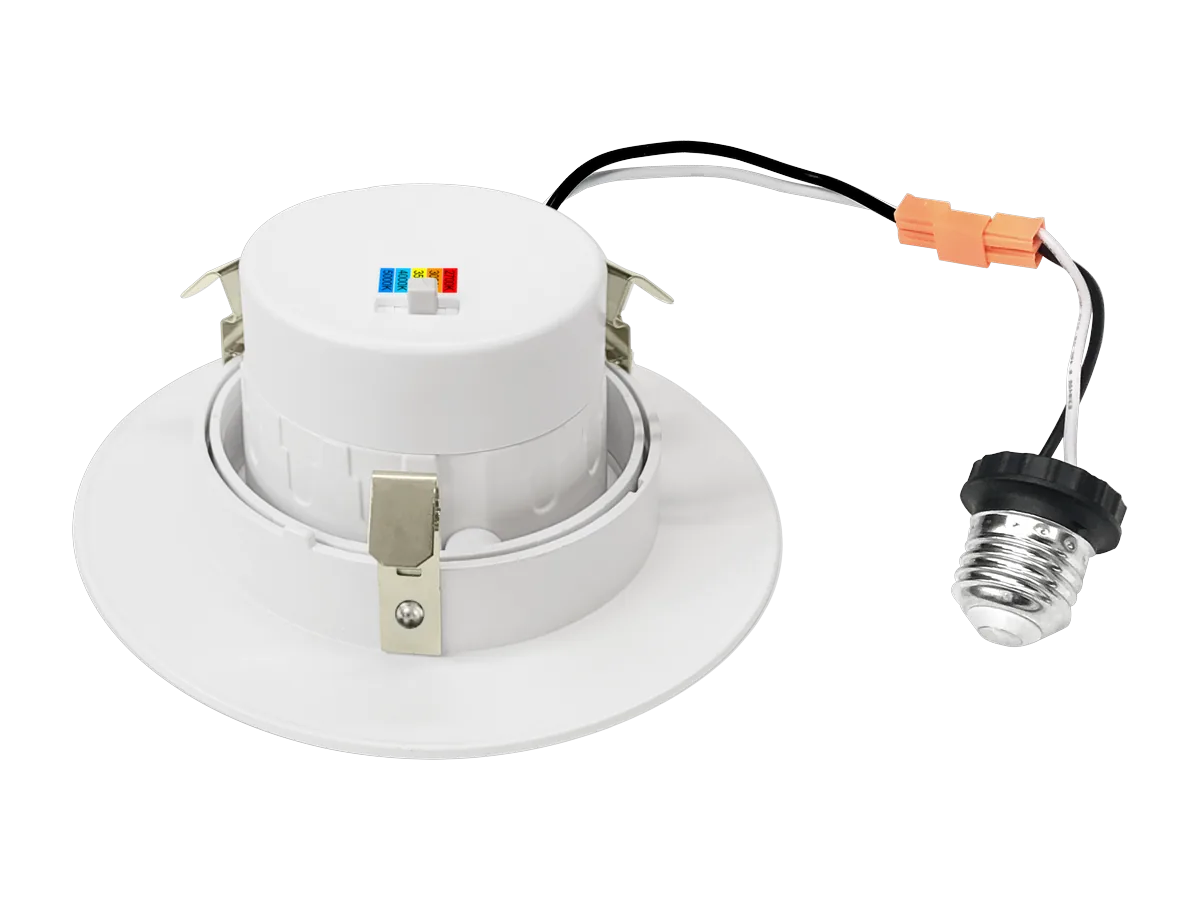 The back of the Orbit 4 in, with its color switch and E26 adapter