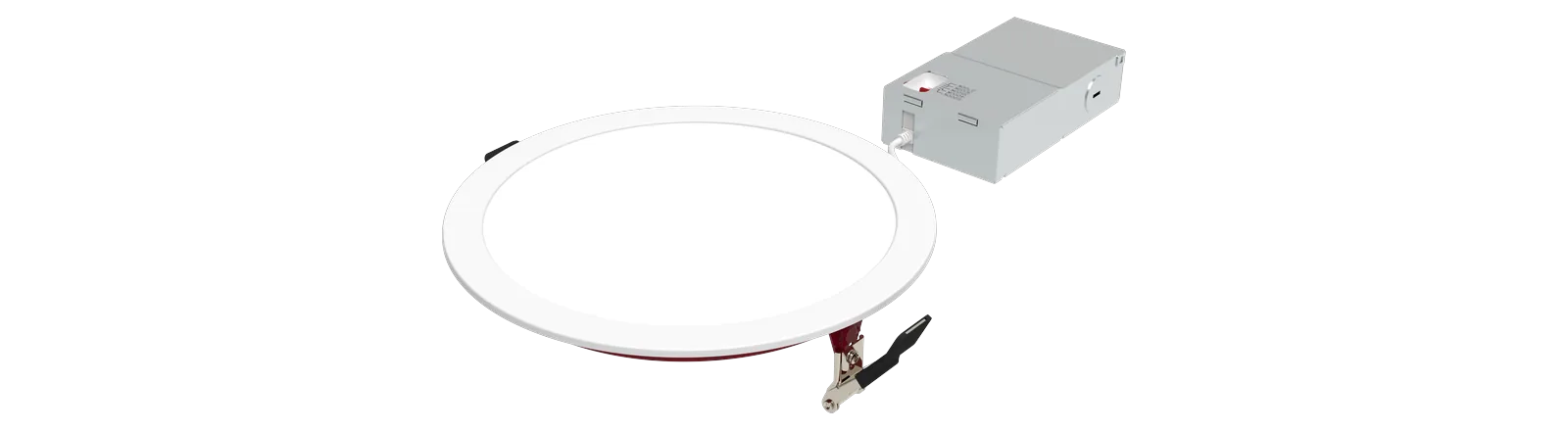 Radius SafeZone 8 in downlight with its J-box, the configured catalog number