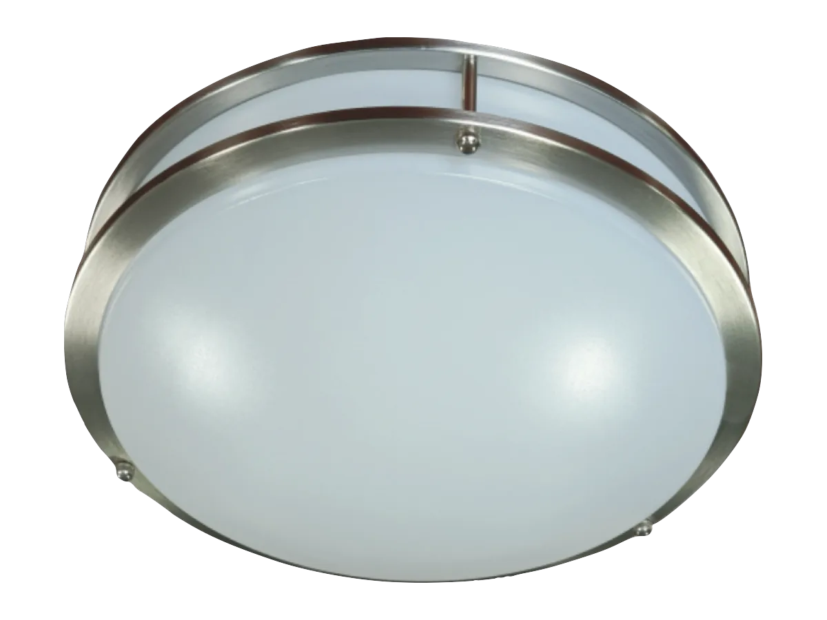 RingMaster flushmount, brushed nickel, from below