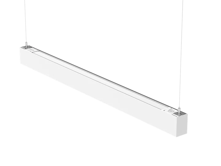 LUXA Luna — spec-grade aluminum architectural linear pendant in white finish