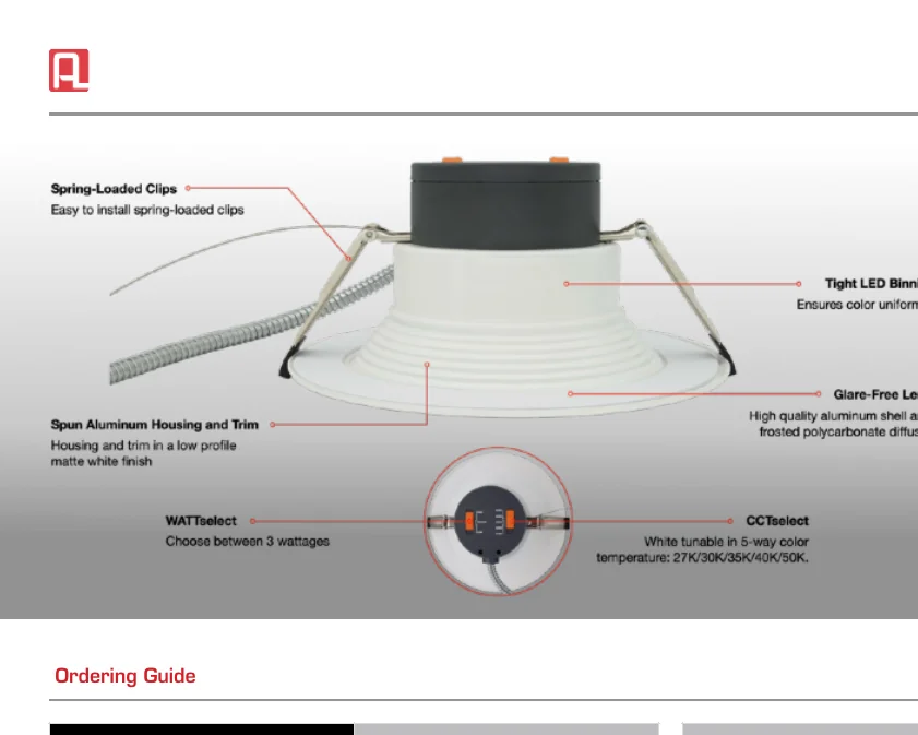 LCDL Solstice cutaway with WATTselect and CCTselect dial labels
